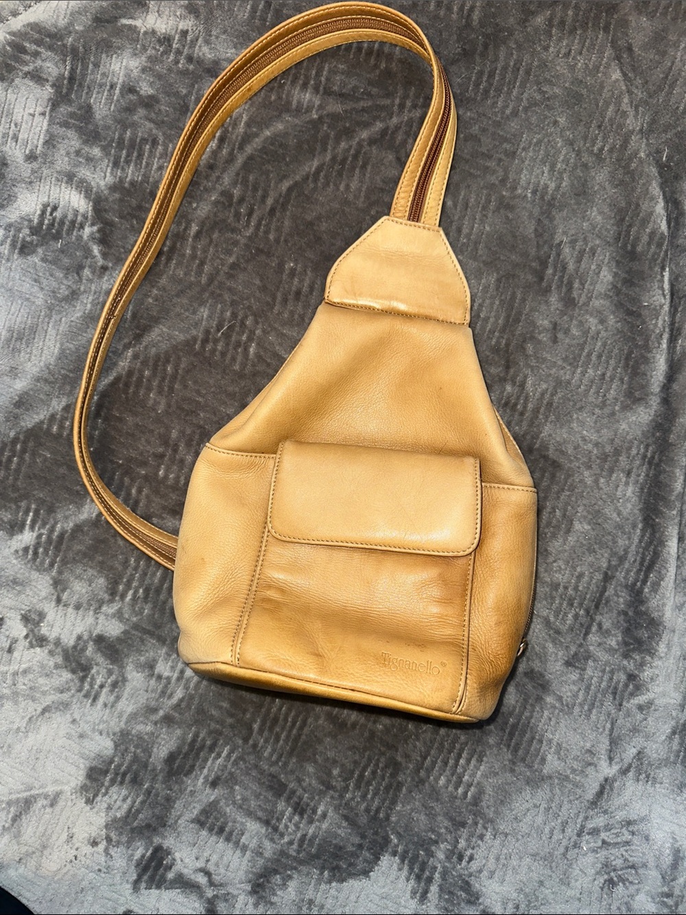 Tignanello Golden Tan Leather Shoulder Bag
